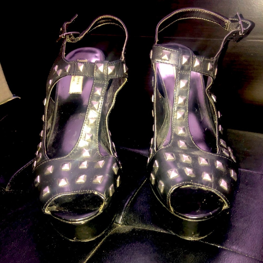 Black studded heels